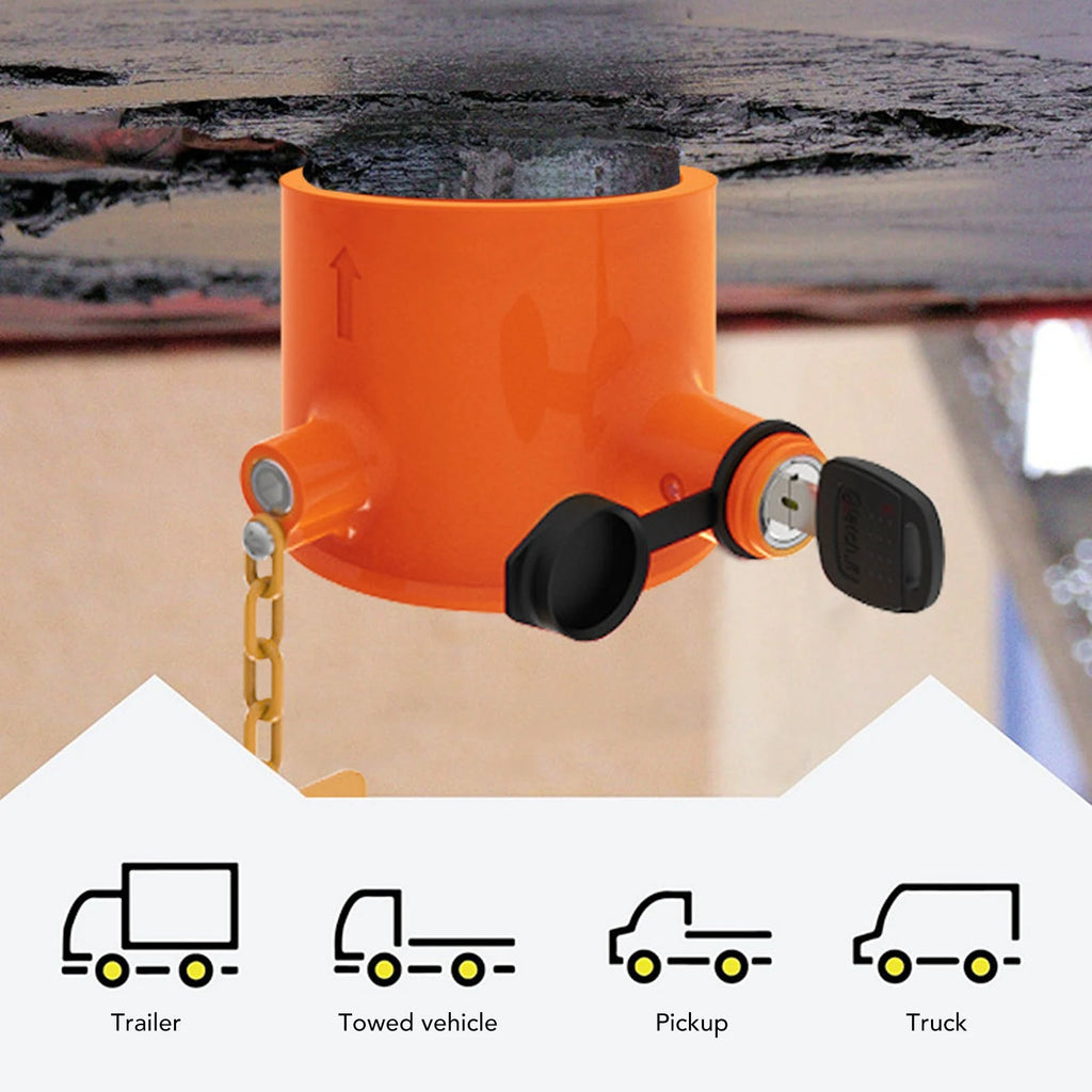 Trailer 5th Wheel Pin Lock 74mm Aluminum Alloy Warning Tag Anti Theft Fifth Wheel Hitch Lock for - Automotive LED Light