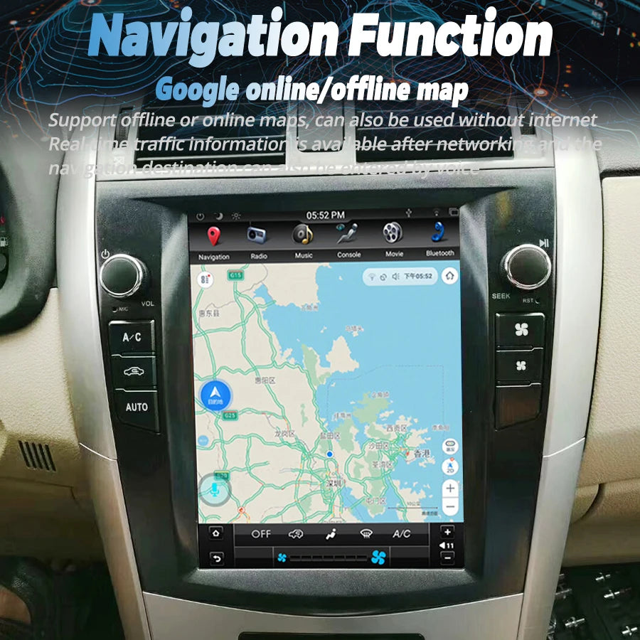 NaviRider Android 14 Auto Car Radio For Toyota Corolla 2008-2012 Multimedia GPS Navigation | AUTOKITSHOP