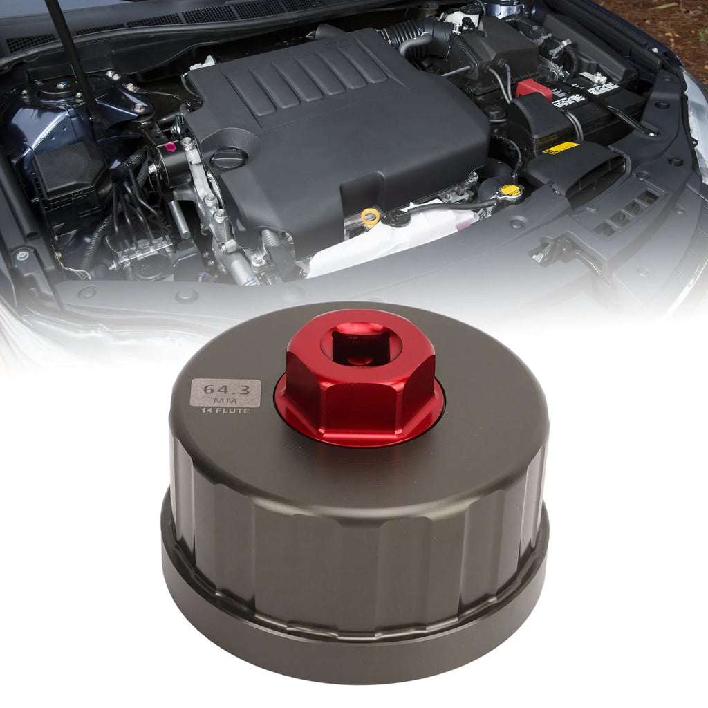 Car Oil Filter Wrench 64.3mm 14 Flute Filter Cap Socket Tool For Camry Tundra Ta for Camry RAV4 - Automotive LED Light