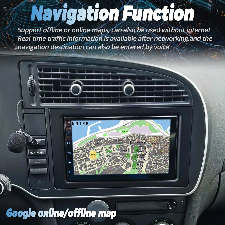 For SAAB 9-3 93 2007 2008 Video Player Head Unit Autoradio 2 Din Android 13 Car Radio GPS
