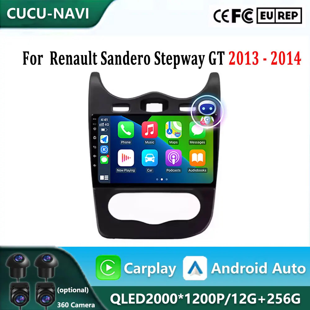 For Renault Sandero Stepway GT 2013 - 2014 Wireless Carplay Car Radio Multimedia Video Pla | AUTOKITSHOP