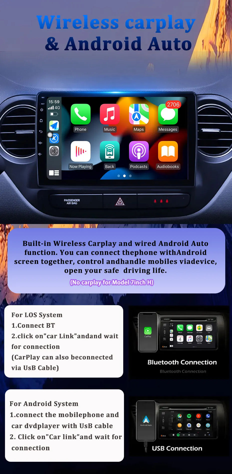 7Inch Car Radio For BMW X5 E53 1996-2004 Carplay Video Player GPS Navigation Autoradio Mul | AUTOKITSHOP