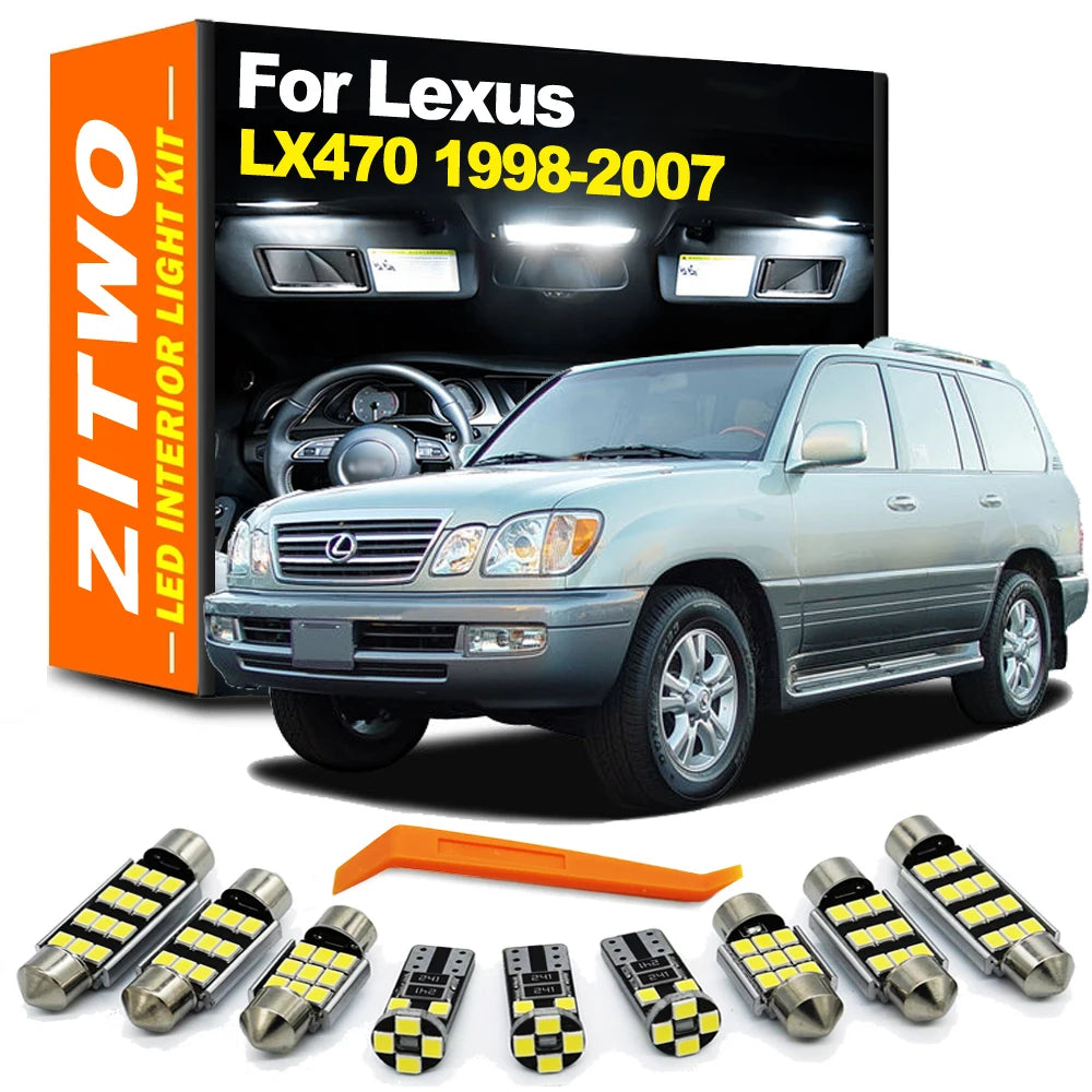 ZITWO 17Pcs Canbus No Error For Lexus LX470 1998- 2001 2002 2003 2004 2005 2006 2007 LED Interior Dome Map Trunk Door Light Kit