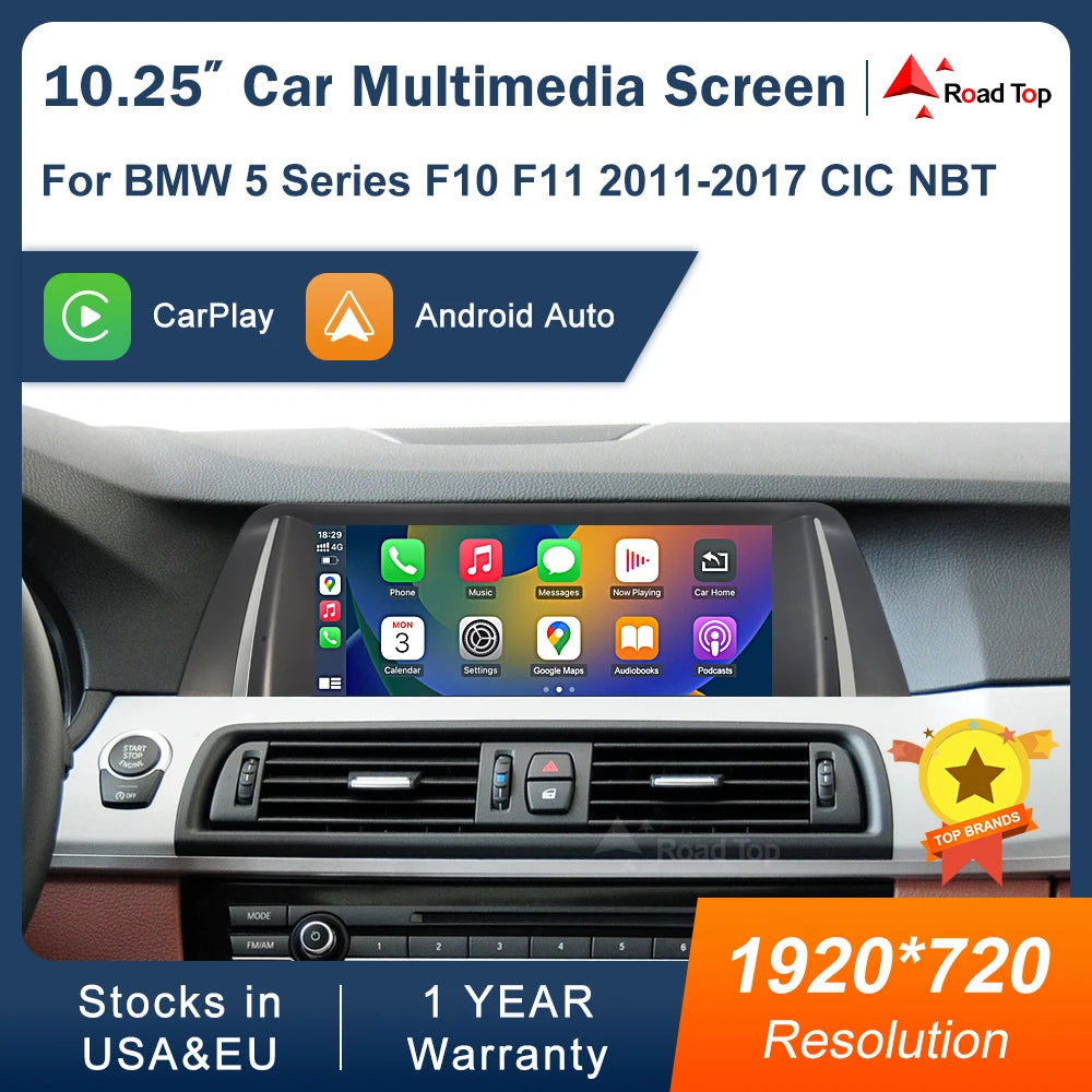 10.25 CN Multimedia Display For BMW 5 Series F10 F11 2011-2017 CIC NBT Touch Screen Wirele | AUTOKITSHOP