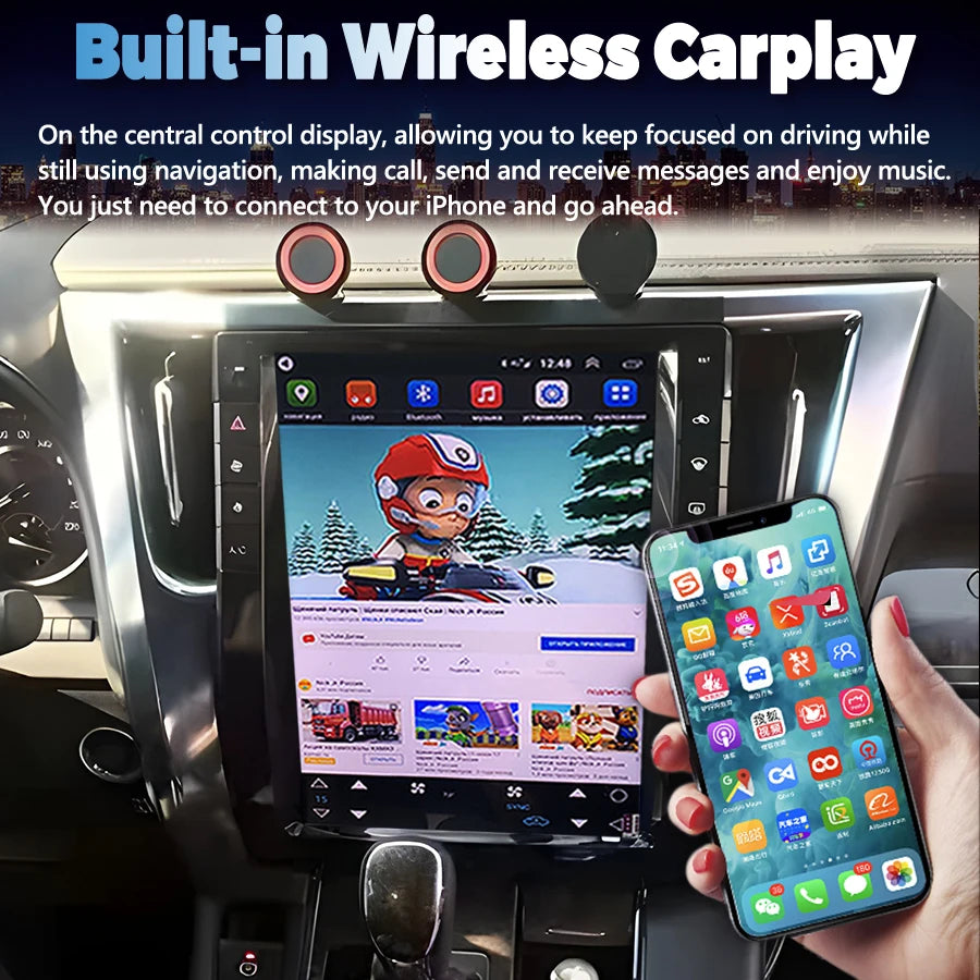 13'' Vertical Screen For Toyota Vellfire For Toyota Alphard 30 2015 + Car GPS CarPlay Mult | AUTOKITSHOP