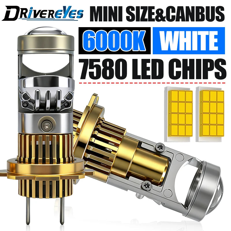 H7 LED Projector Lens H4 H8 H11 9005 HB3 9006 HB4 9012 HIR2 Car Headlight 1:1 Size Plug&Pl