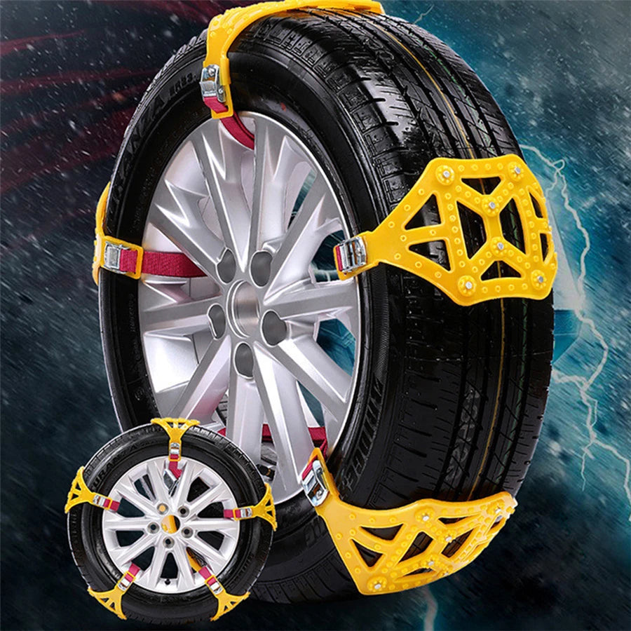 5pcs/set Universal Car Tire Snow Chains Beef Tendon Manganese Steel Nails Thickened Emerge