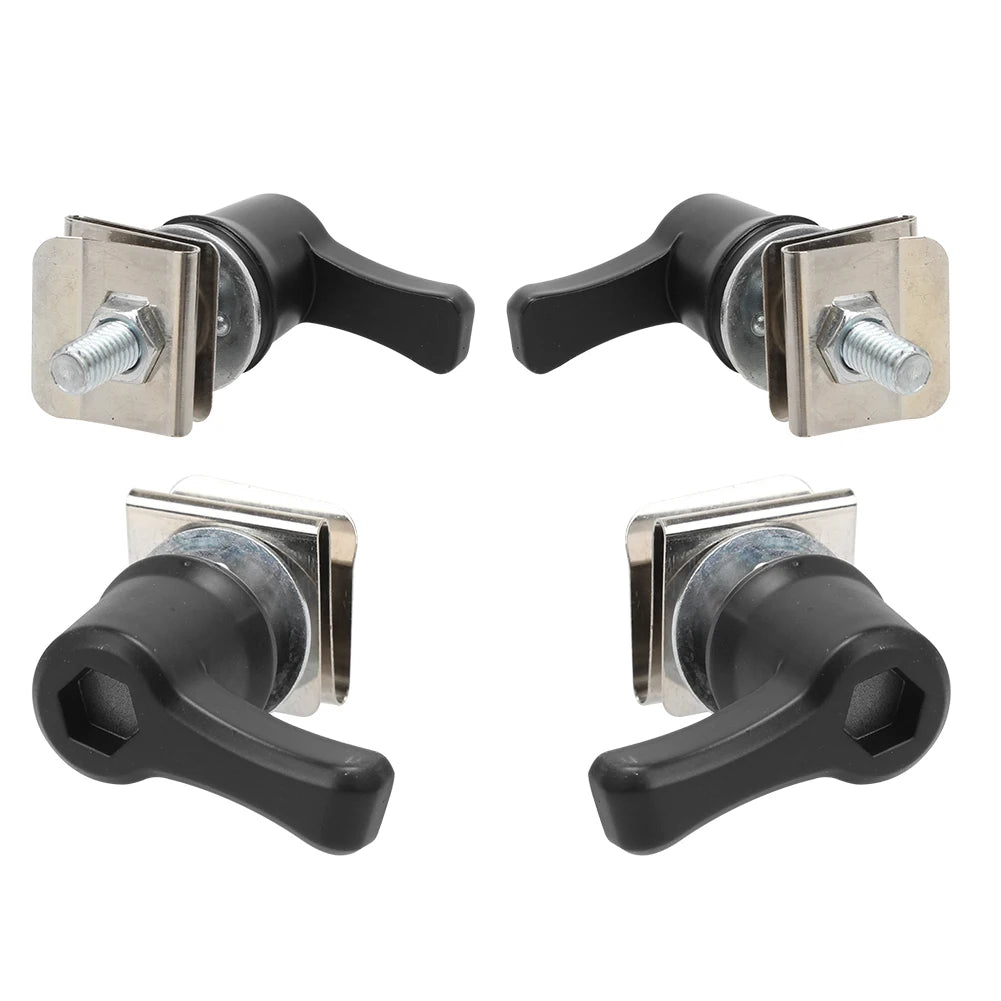 Universal Motorcycle 4Pcs Black Saddlebag Lever Lock Bolts & Nuts Kit For Harley CVO Touring Dyn - Automotive LED Light