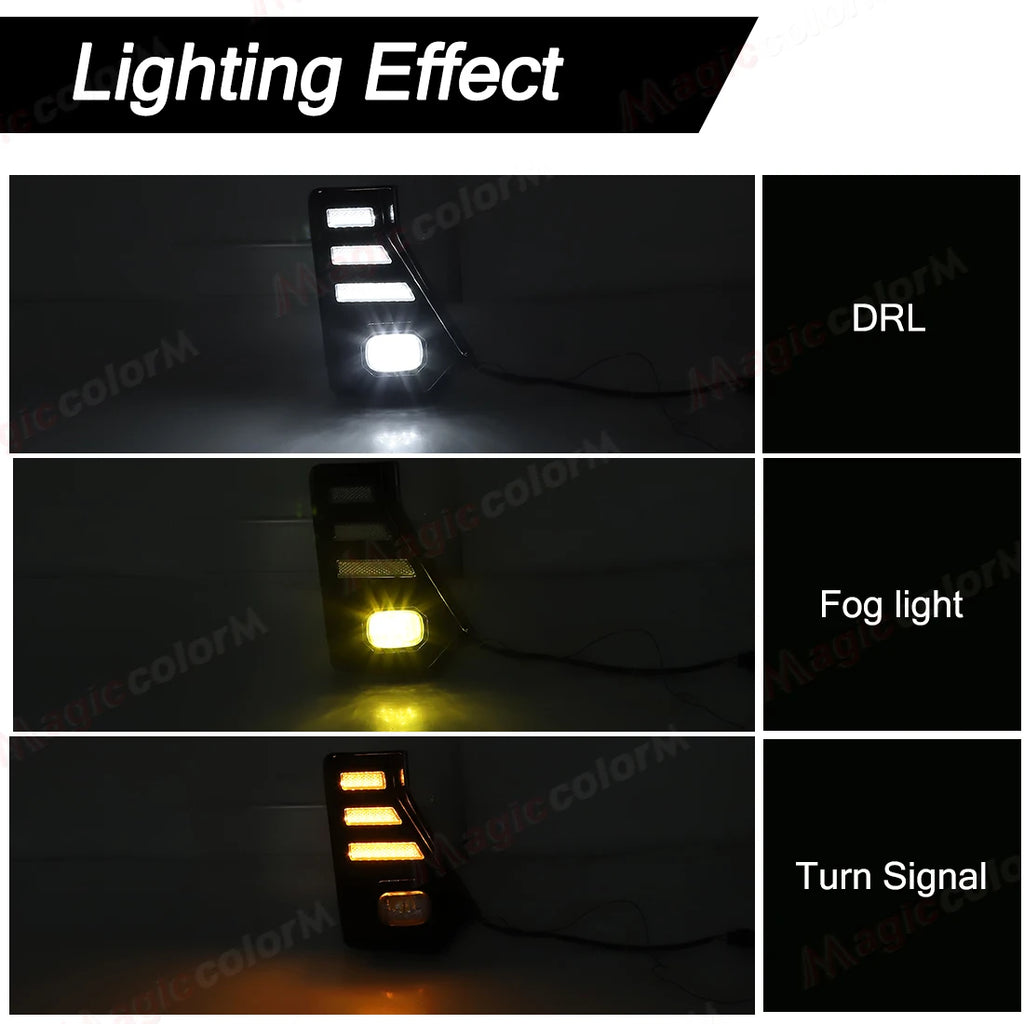 Car LED DRL Daytime Running Lights For Toyota Tacoma 2024 Front Bumper Yellow Fog Lamps Dr | AUTOKITSHOP