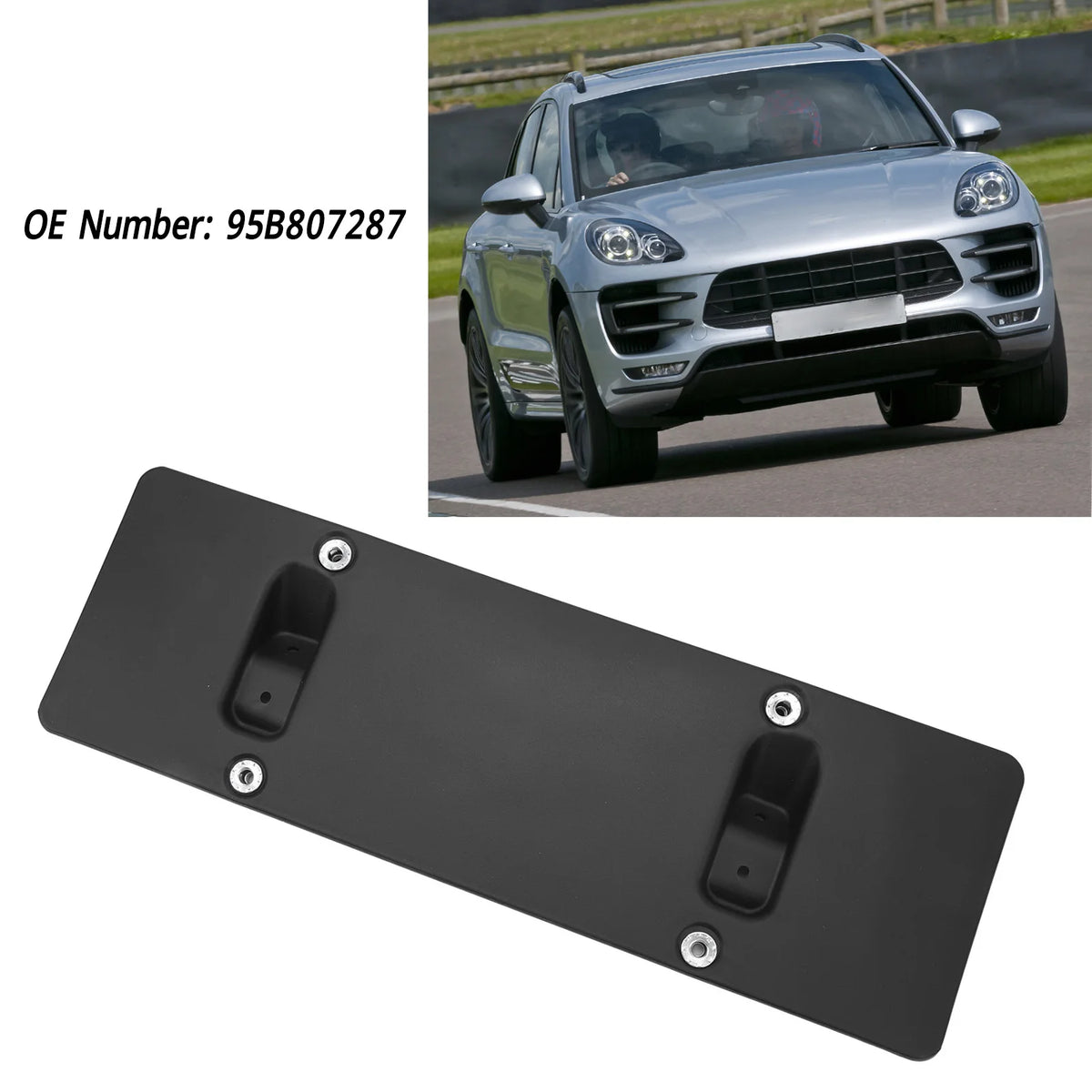 Front License Plate Bracket Front License Plate Bracket 95B807287 Bumper License Plate Mount Hol - Automotive LED Light