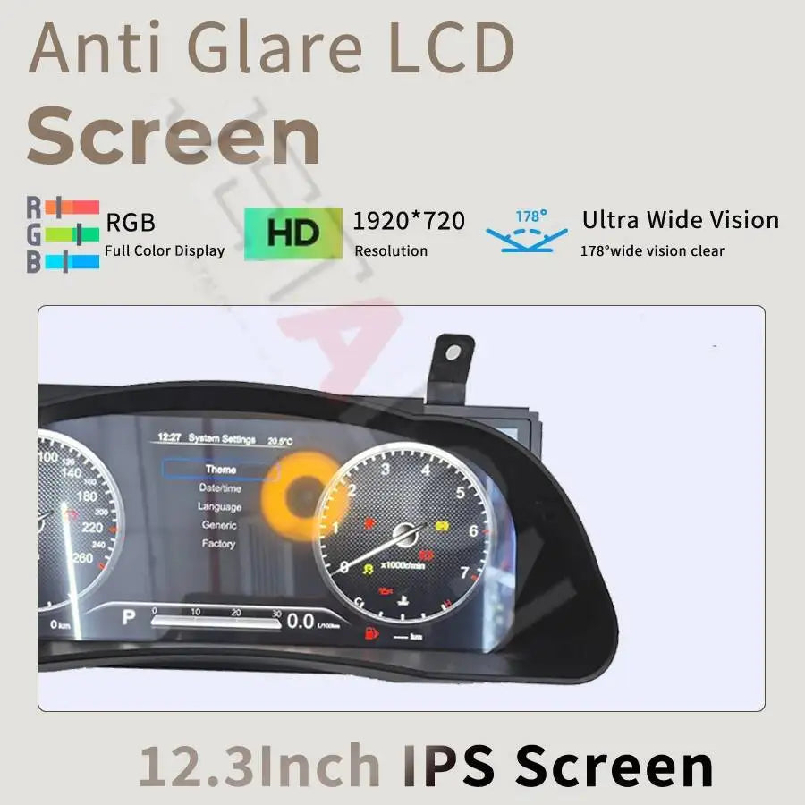 12.3inch Car Cluster Instrument Screen For Toyota Highlander 2015-2019 Crown Kulger Gxl Di