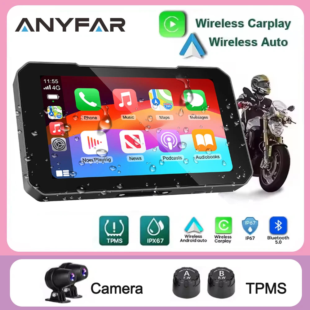 5 Inch Motorcycle Display Screen Carplay Moto Navigation Portable Digital Dashboard Motobi