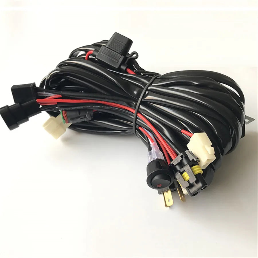 12V Single Car LED Light Bar Wiring Loom Harness Plug & Play Quick Installation