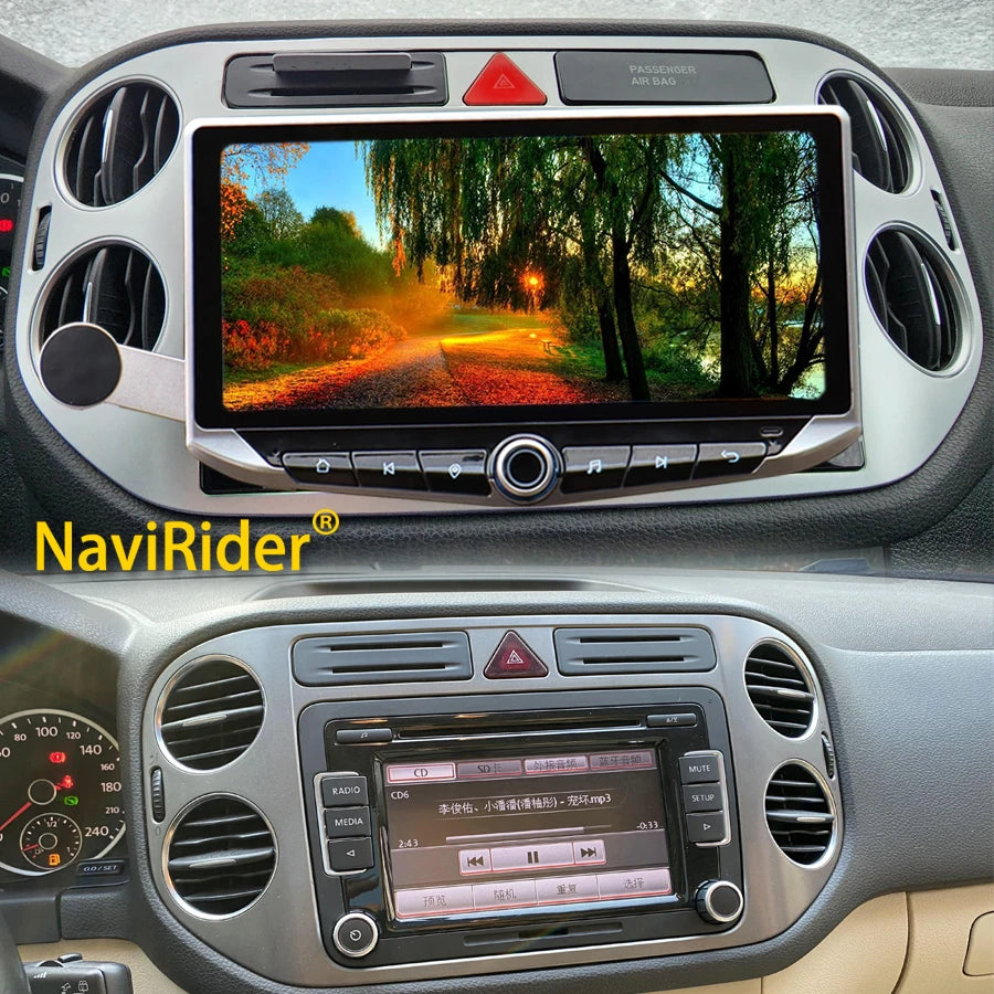10.88inch Qled Screen Android Carplay Auto For VW Tiguan NF 2006 2016 Type-C Charging Mobi