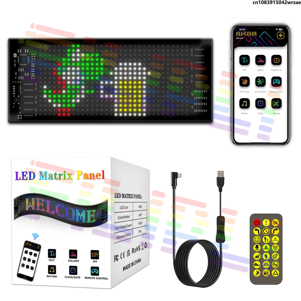AI Voice Function LED Logo APP LED Matrix Pixel Panel Night Light DIY Programmable Flexibl | AUTOKITSHOP