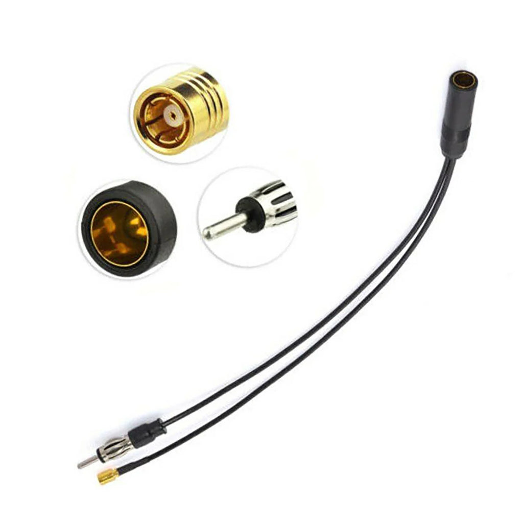 DAB & FM / AM Car Radio Aerial Active Antenna SMB DIN Splitter Adapter Cable Compatible DA