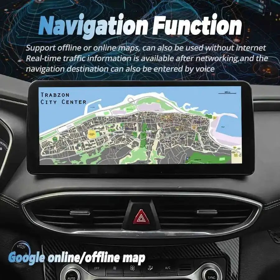 Android 15 For Hyundai Santa Fe 2017 2018 2019 2020 2021 Octa Core 12.3 Inch QLED DSP Car