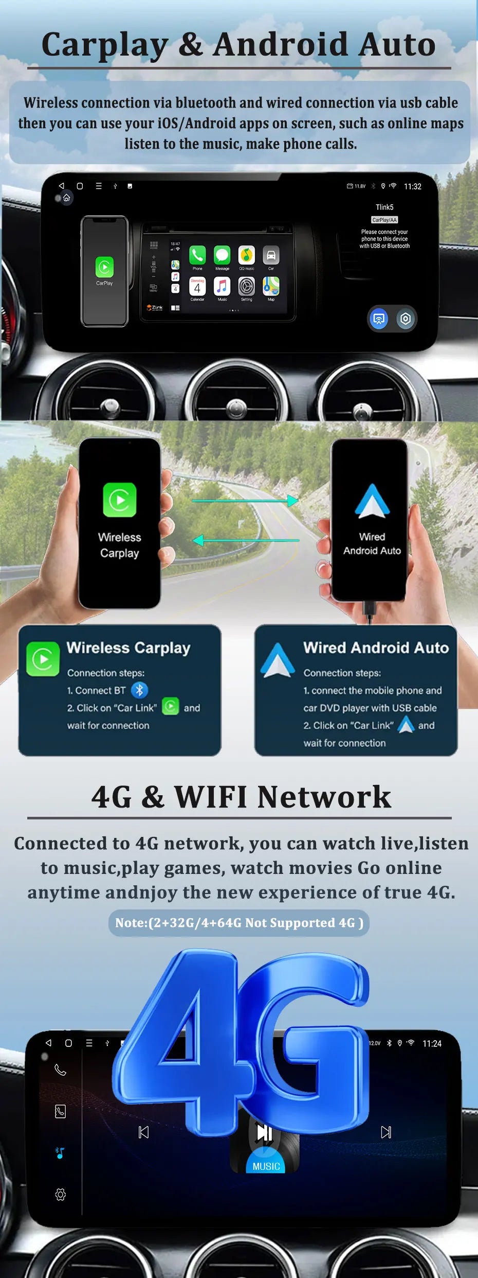 Wireless CarPlay Android 16 Multimedia Display for Mercedes-Benz C Class W204 NTG 4.5 2011 | AUTOKITSHOP