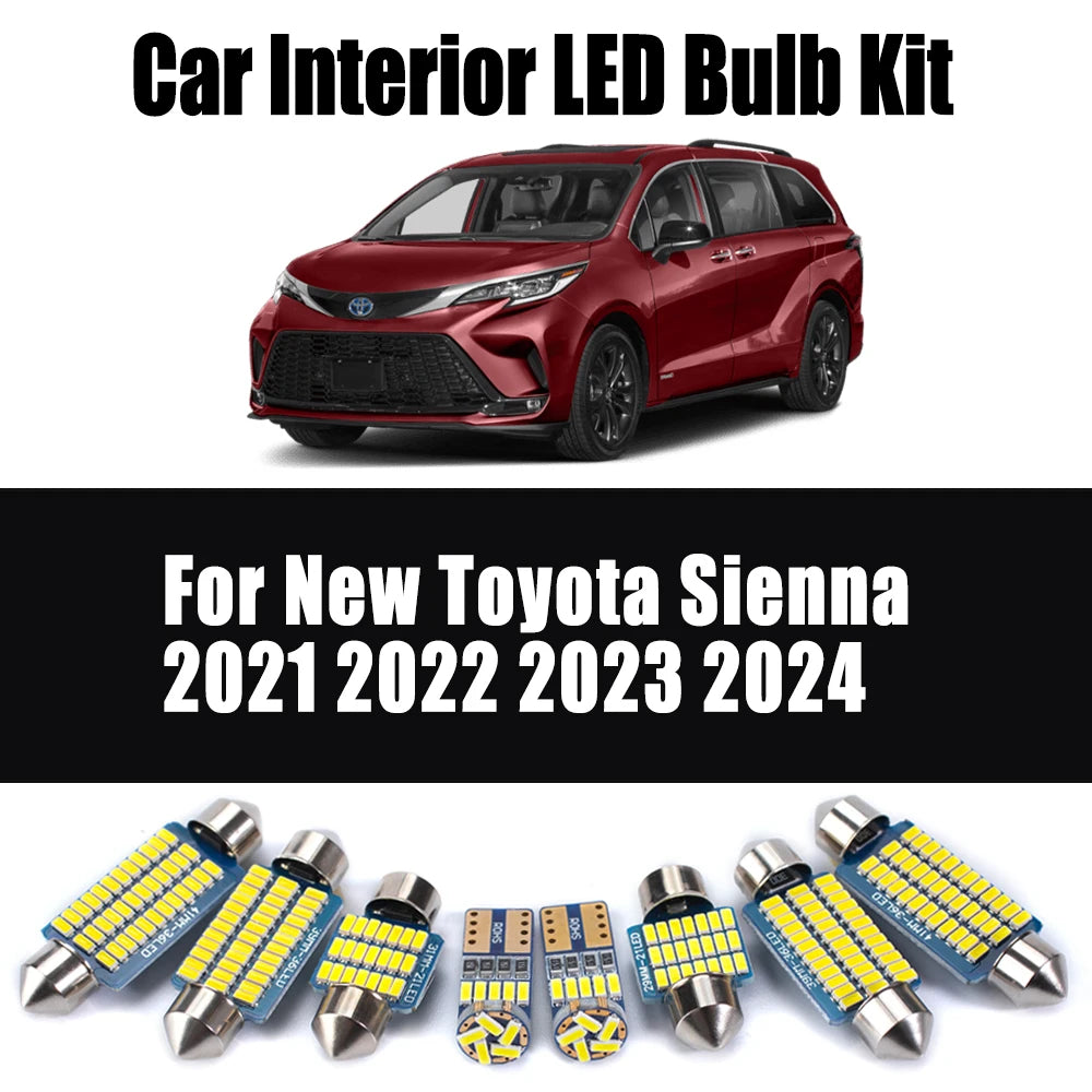17-Piece LED Interior Light Kit for New Toyota Sienna - Canbus Error-Free Bulbs | AUTOKITSHOP
