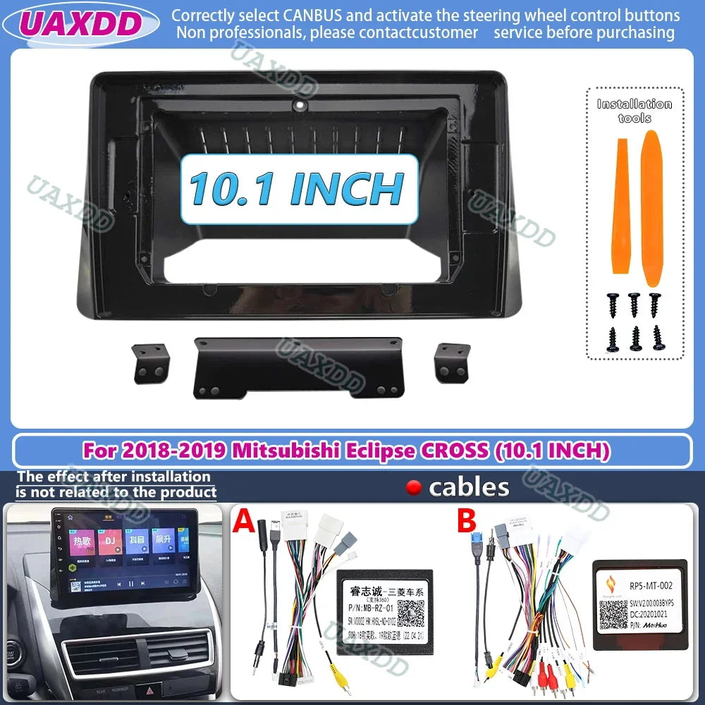 Car Radio Fascias Frame For Mitsubishi Eclipse Cross 2018-2019 10.1inch Stereo Panel Harne