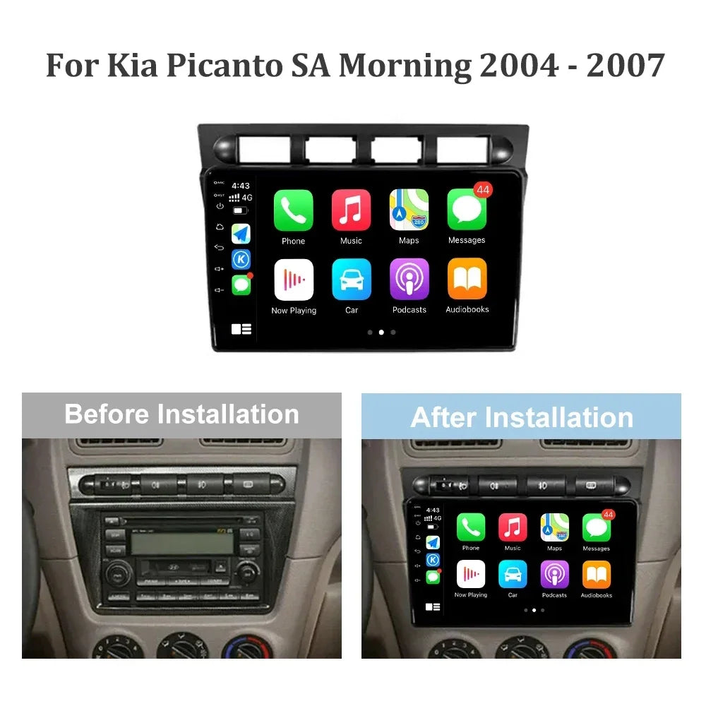 For Kia Picanto SA Morning 2004-2007 Android 14 Car Radio Multimedia CarPlay Video Player