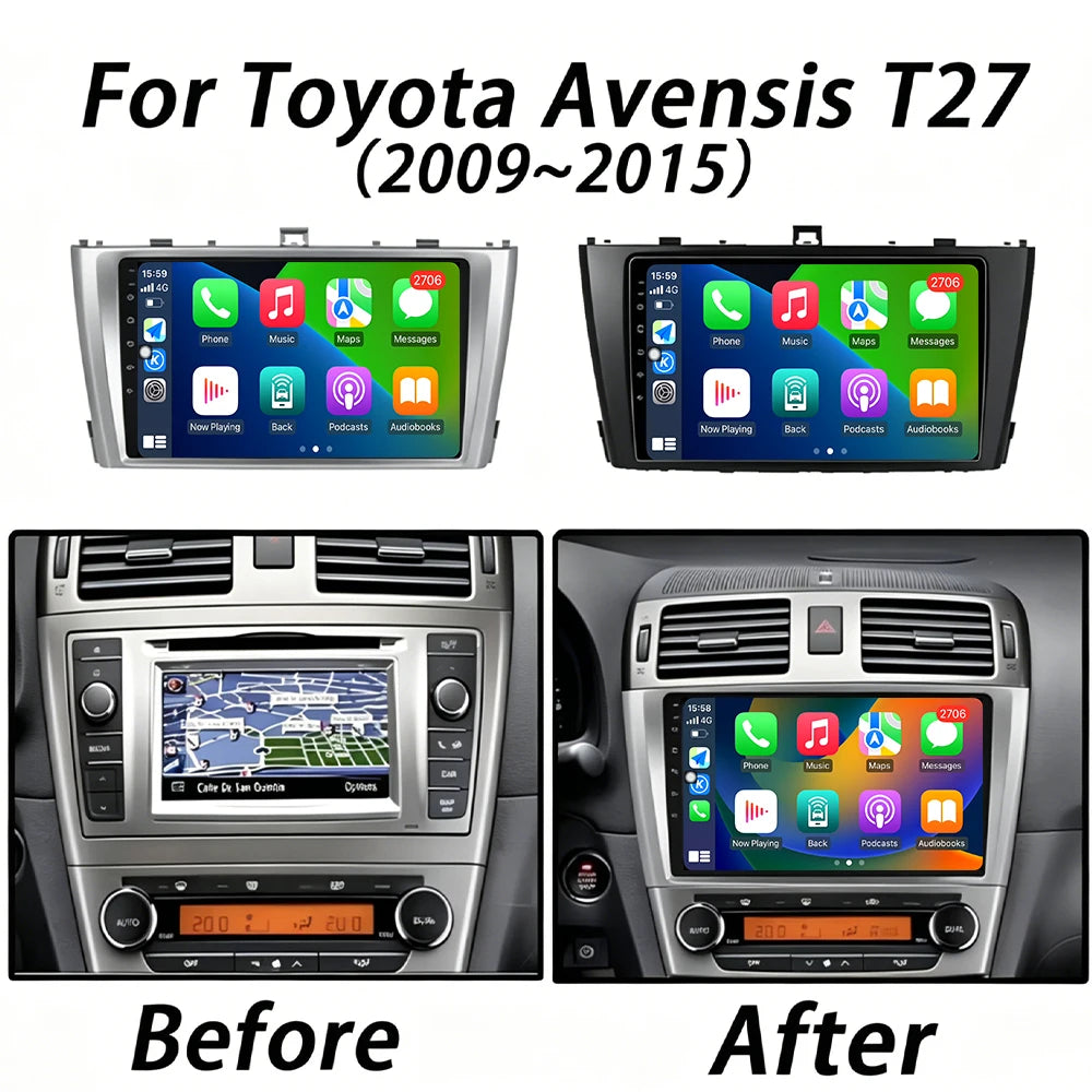Android 16 Auto Car Radio Multimedia Video Player CarPlay For Toyota Avensis T27 2008 -201