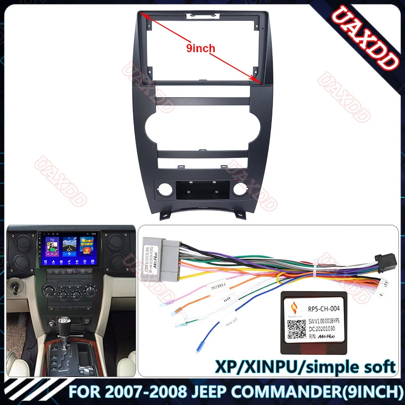 FOR 2007-2008 JEEP COMMANDER 9INCH Car DVD Radio Android Host Speaker Decoder MP3 MP5 Fasc
