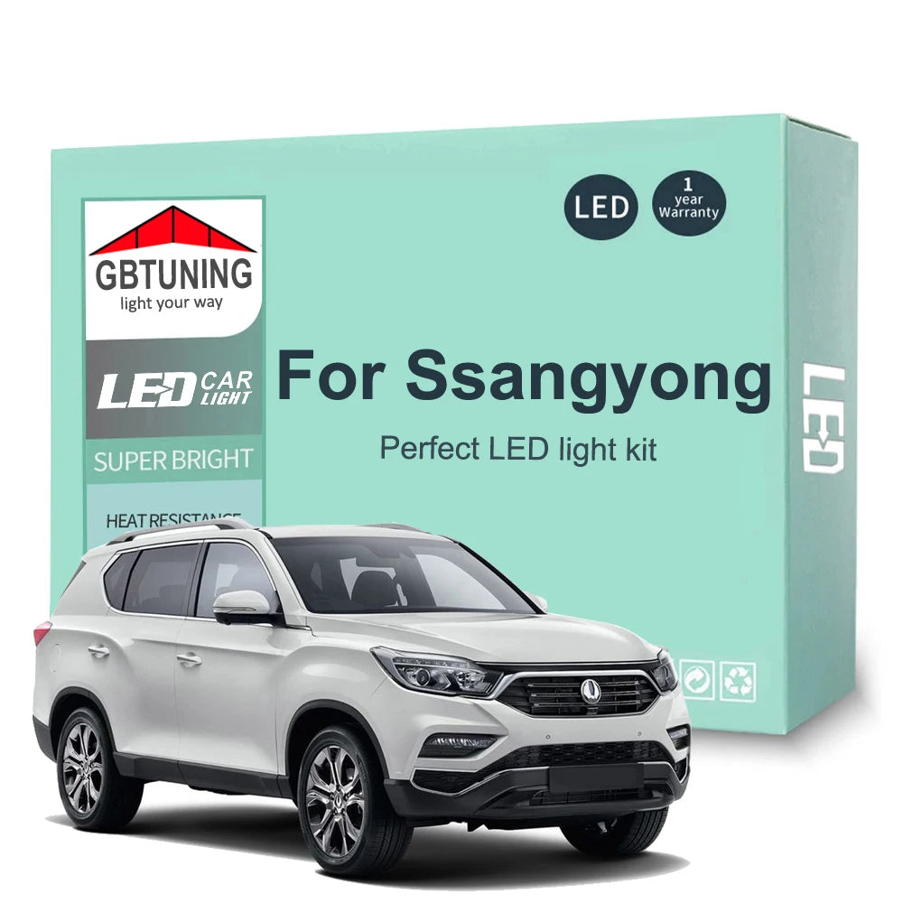 LED Interior Light Kit for Ssangyong Korando Rexton Kyron Musso Actyon Sports Tivoli XLV Rodius Turismo Stavic Car Ca...