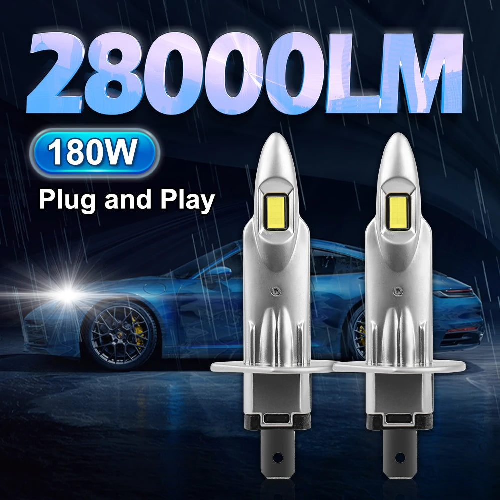 H1 LED Headlight 30000LM High Brightness H11 H7 H4 Car Bulbs 6000K 9005 HB3 9006 HB4 Mini