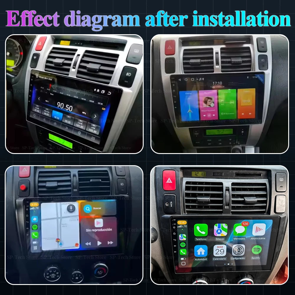 Android 16 For Hyundai Tucson 2004 2005 2006 2007 2008 2009 2k Qled Android Car Radio Mult | AUTOKITSHOP