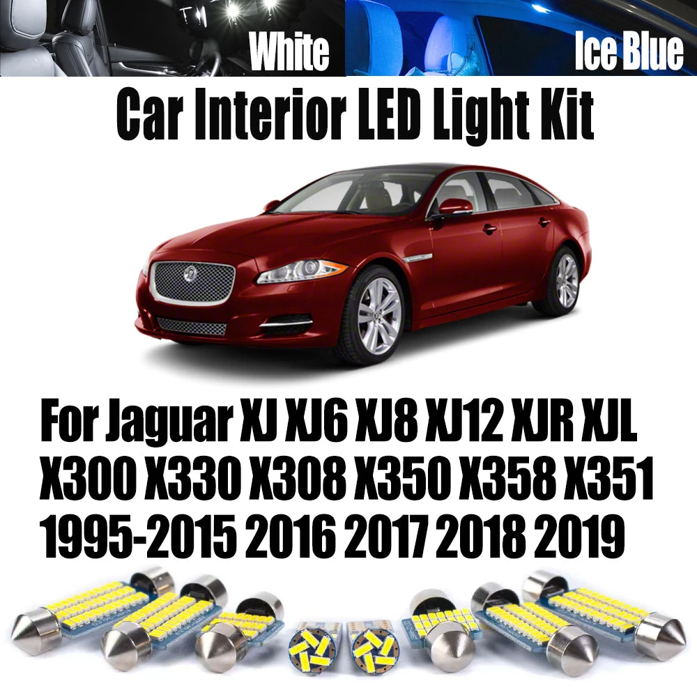 LED Interior Light Kit for Jaguar XJ XJ6 XJ8 XJ12 XJR XJL X300 X330 X308 X350 X358 X351 1995-2018 - Canbus Dome Map D...
