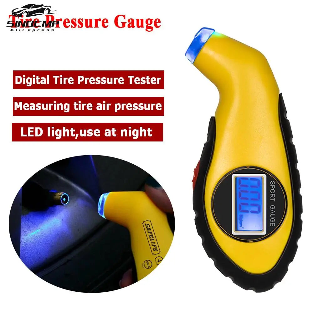 Portable Digital LCD Tyre Air Pressure Gauge Tester Tyre Gage 5.0-100PSI For Auto Car Moto