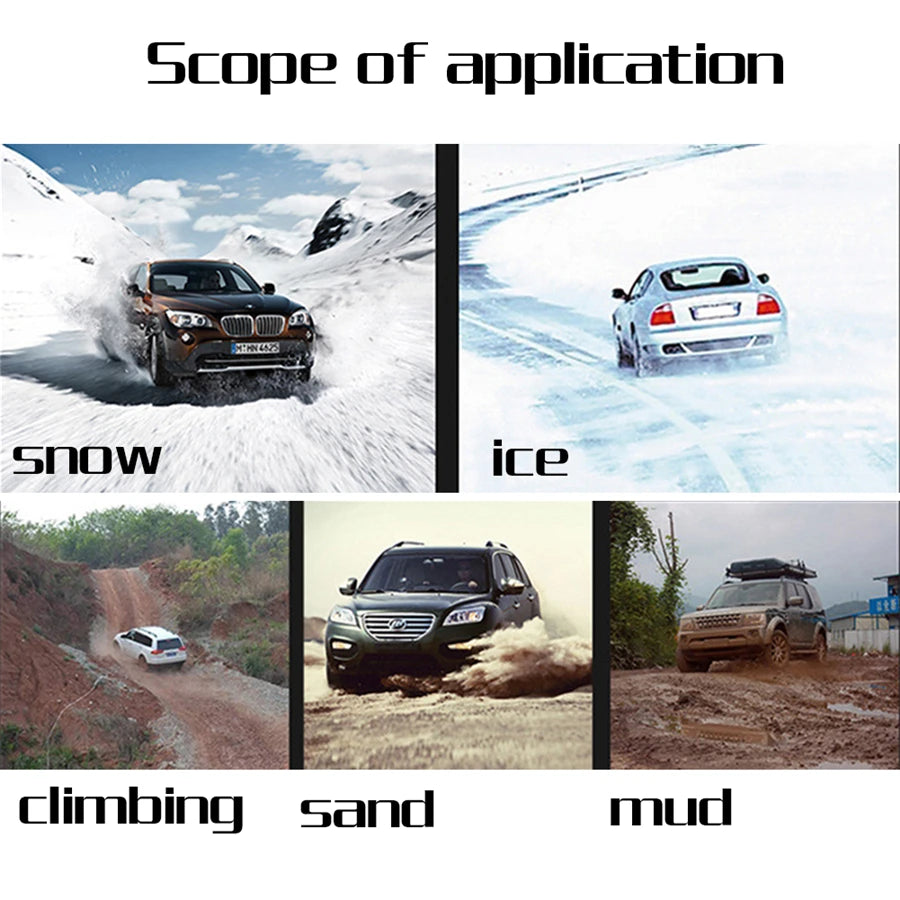 Universal Car Anti-skid Tire Snow Chains Beef Tendon Manganese Steel Nails Thickened Emerg