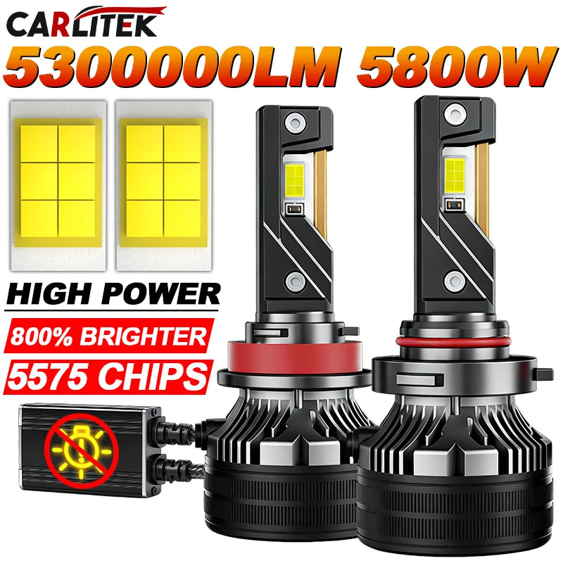 5800W K5C PLUS H7 H11 H1 H4 Led Headlight Bulb LED H8 HB3 HB4 9005 9006 9012 Double Copper