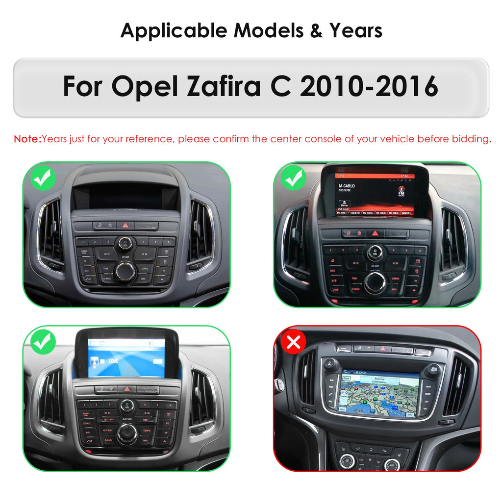 Android 14 for Opel Zafira C 2010 2011 2012 2013 2014 2015 2016 Carplay Android Auto radio