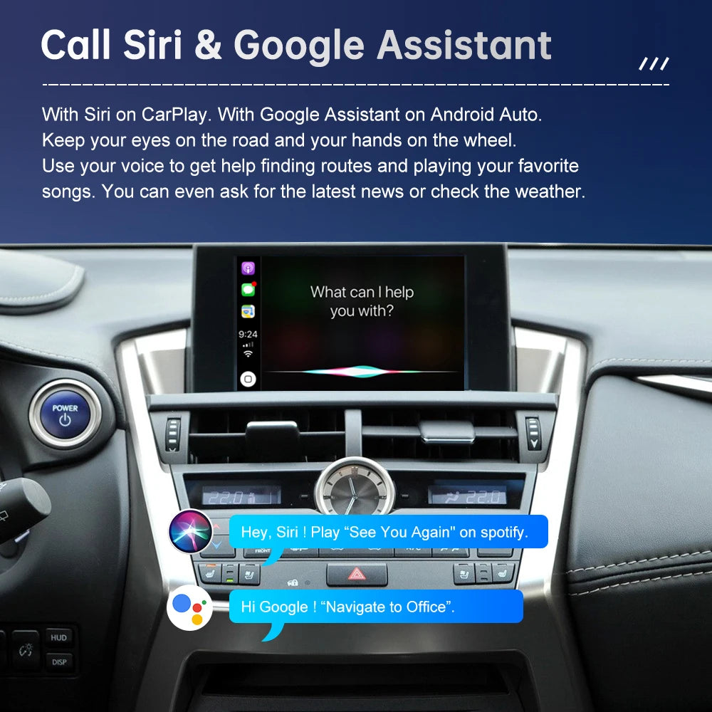Wireless CarPlay for Lexus NX RX IS ES GS RC CT LS LX LC UX 2014-2020 Android Auto Mirror