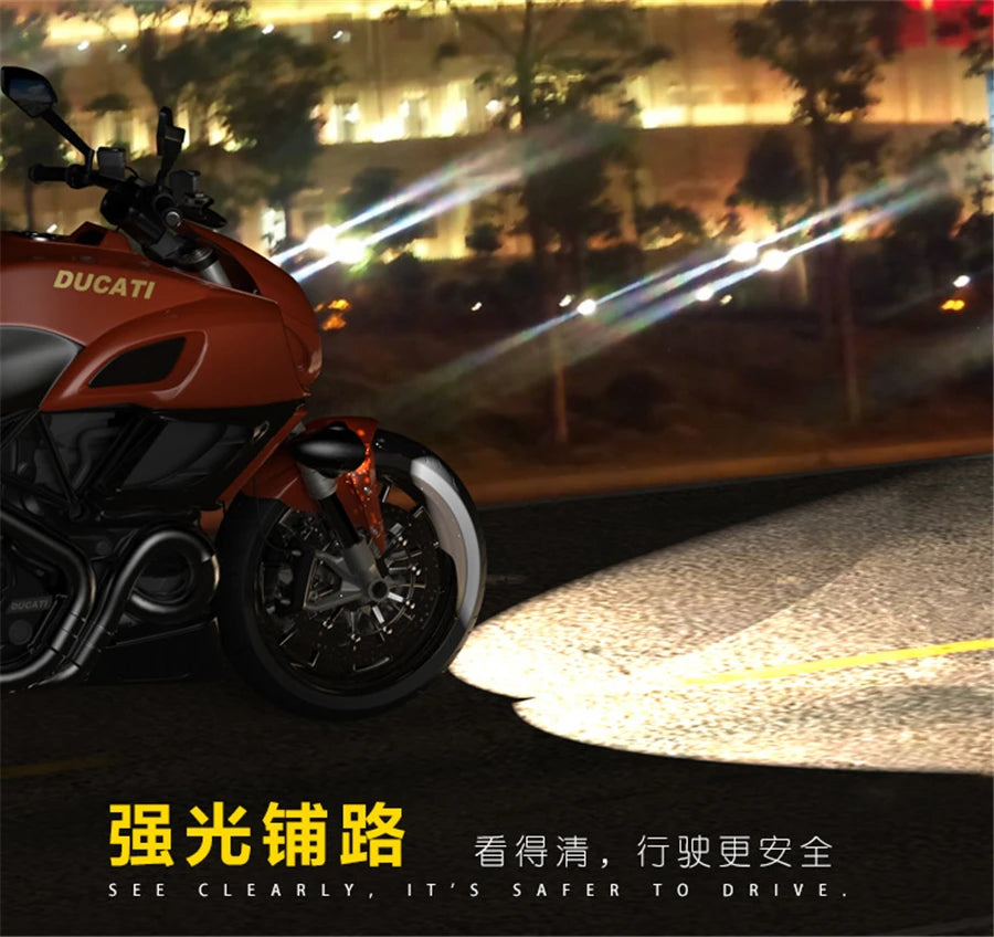 Universal 1 Pair 30W 3000LM 12 LEDs Motorcycle Headlight Lamp Moto Scooter Fog Lights Spot
