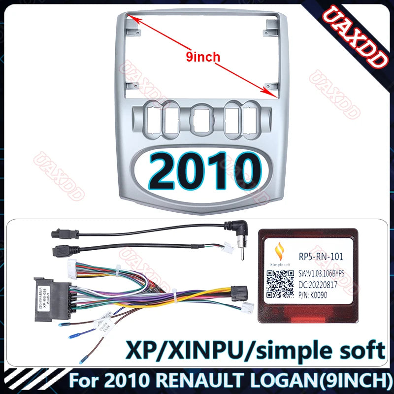 For 2010 RENAULT LOGAN 9INCH Car dvd radio Android Host speaker decoder MP3 MP5 fascia aud