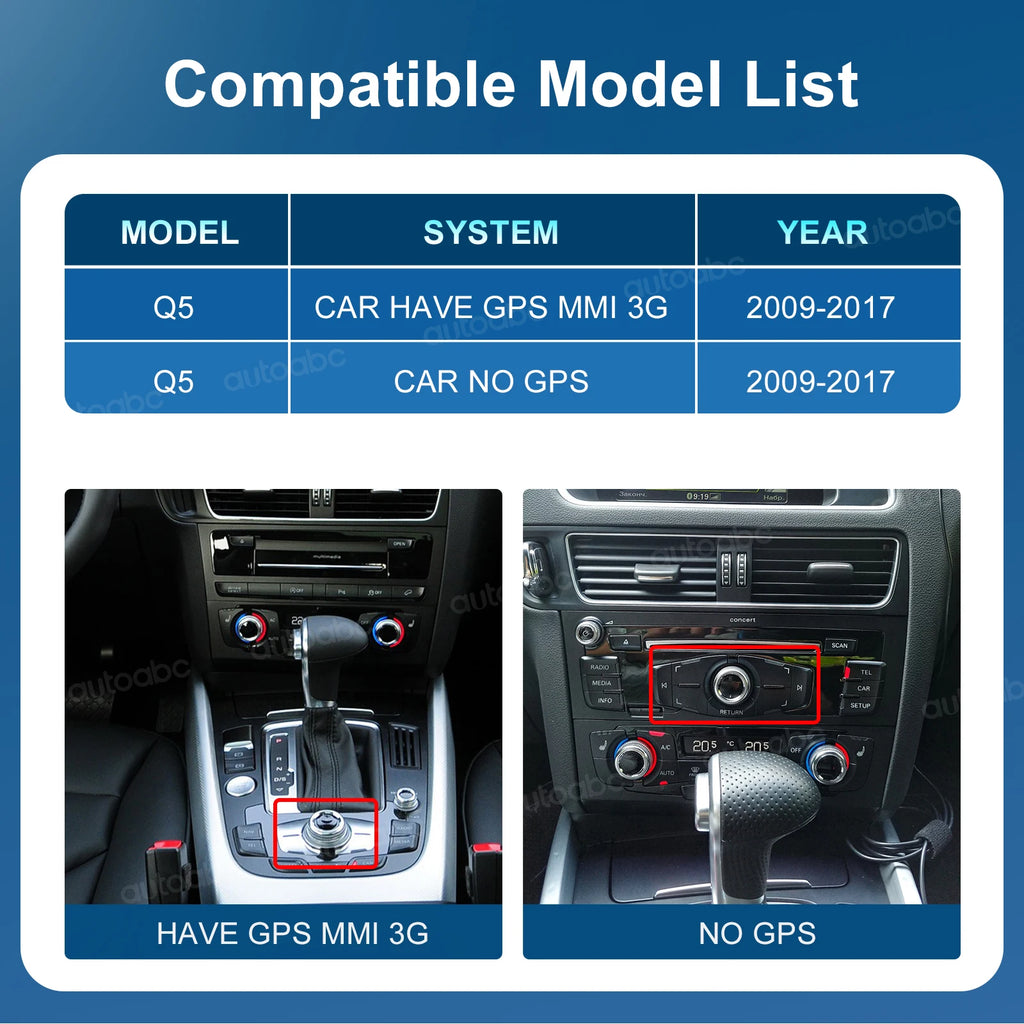 Wireless CarPlay Android Auto for Audi Q5 2009-2017 Car Multimedia Linux Touch Screen with | AUTOKITSHOP