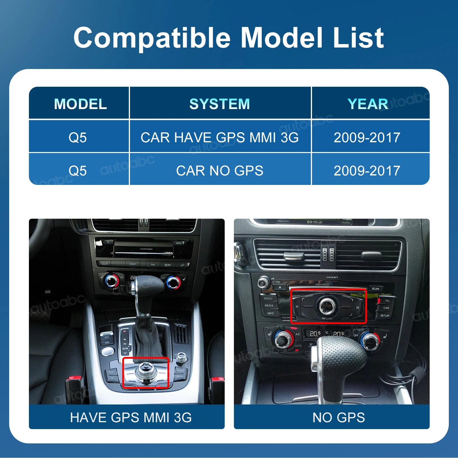 Wireless CarPlay Android Auto for Audi Q5 2009-2017 Car Multimedia Linux Touch Screen with | AUTOKITSHOP