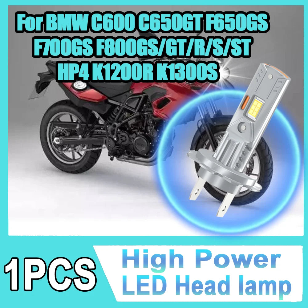 6000K White H7 LED Motorcycle Headlight Plug And Play For BMW C600 C650GT F650GS F700GS F8