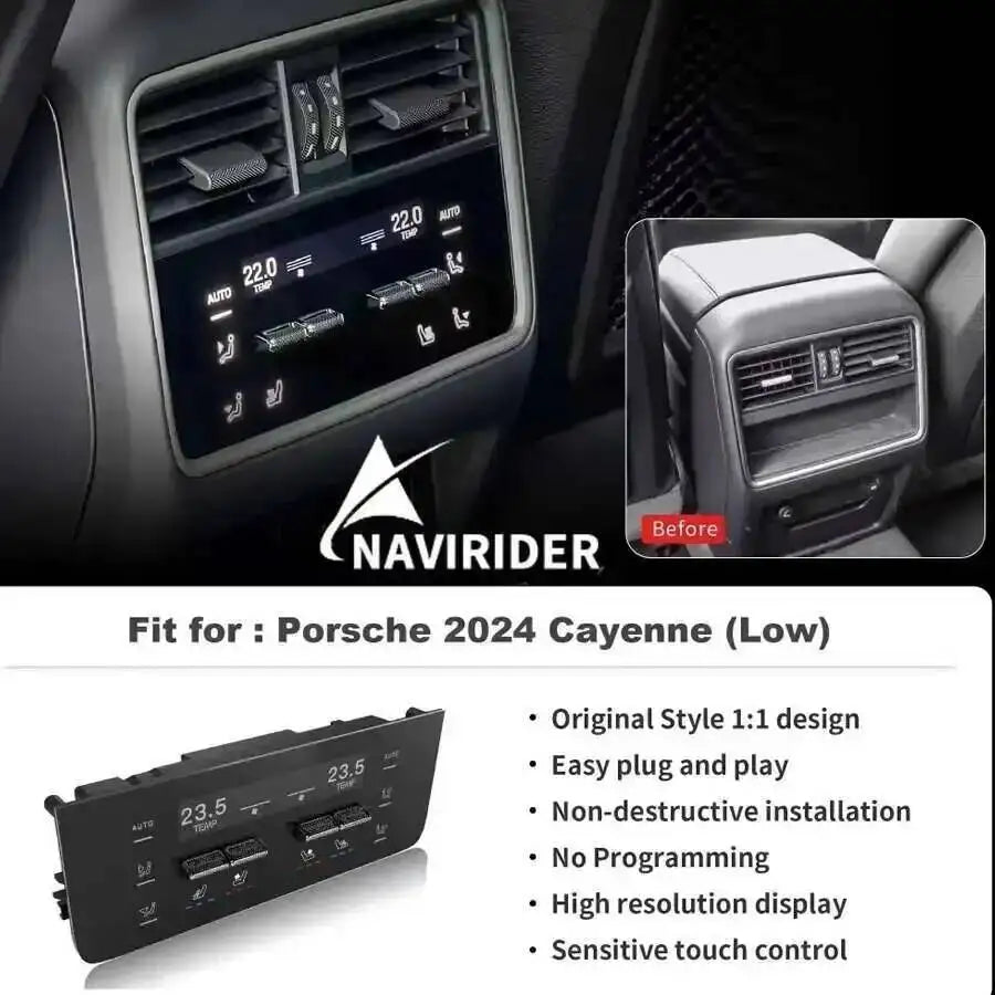 Rear Seats Air Conditioning Panel For Porsche Cayenne 2024 LCD Climate Control Panel No Pr