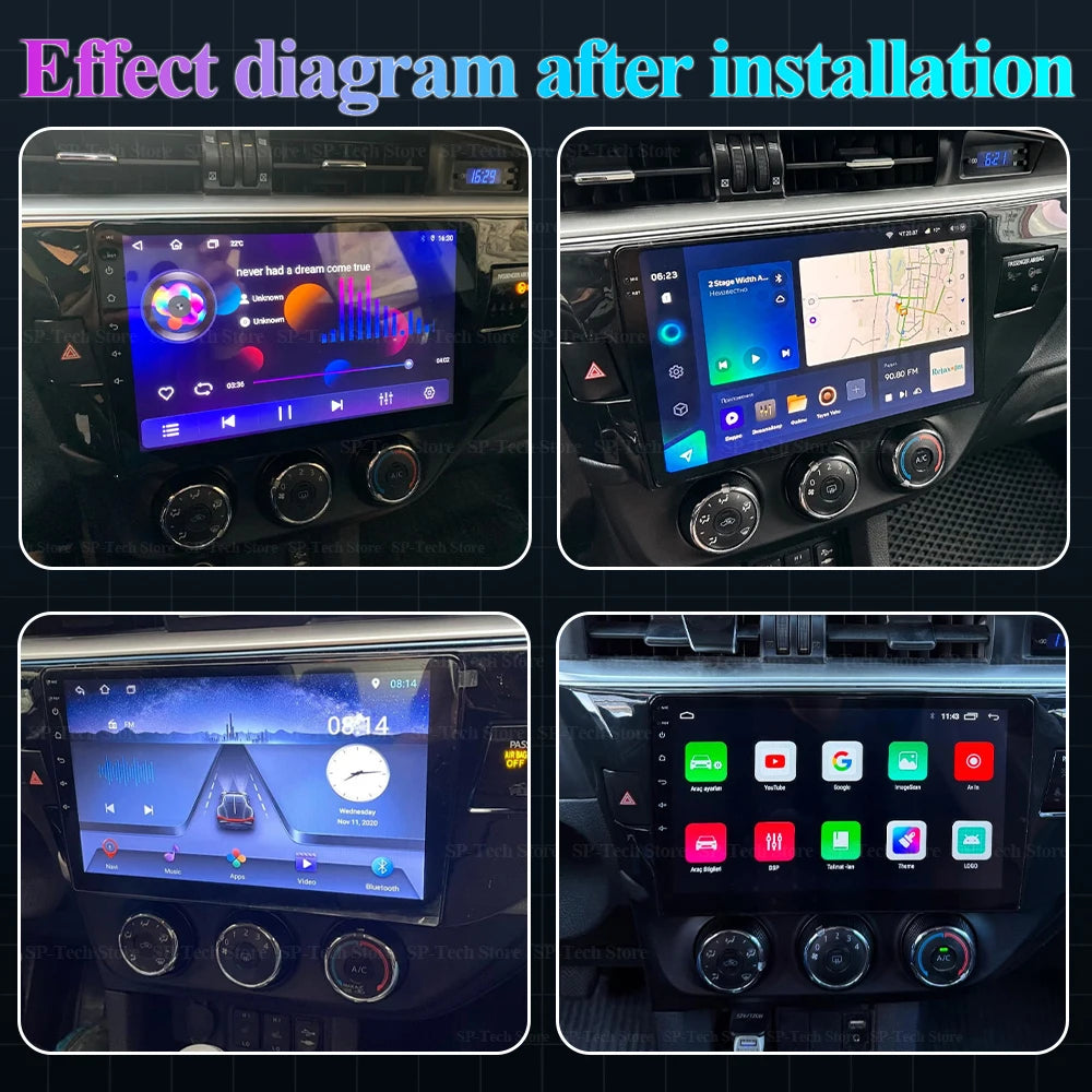 Android 16 For Toyota Corolla Ralink 2014-2016 Car Radio Carplay Auto Gps Navigation Car V | AUTOKITSHOP