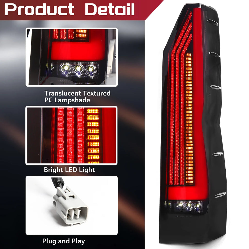 Pair of Tail Lamps For Toyota Hiace 2019 2020 2021 2022 2023 2024 Running Brake Turn Signa | AUTOKITSHOP