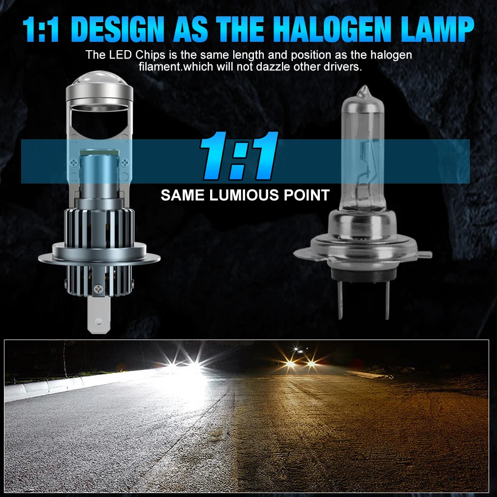 XSTORM H4 LED Projector Lens Headlight 9005 9006 H11 H8 H7 LED Headlight Canbus 60000LM 15