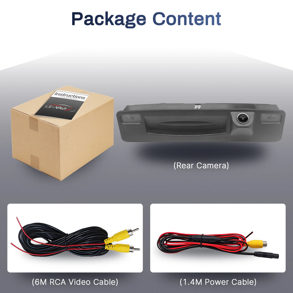 CVBS 1080P AHD 1920x1080P/720P AHD 1280x720P 170°Car Rear Trunk Handle Camera For Ford Foc