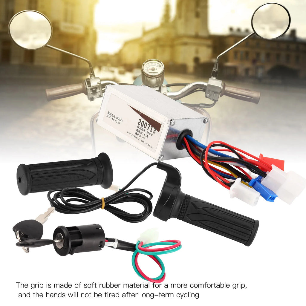 Electric Scooter Speed Controller Set 24V 250W Controller with Throttle Grip Lock Scooter Access - Automotive LED Light