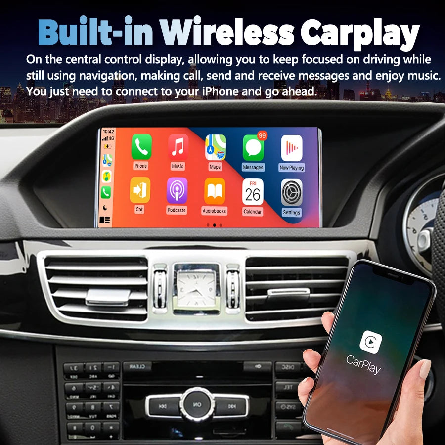 8inch DSP Qualcmm 668S AHD Screen For Benz E W207 A207 C207 2014 Android 14 Navi BT Wirele