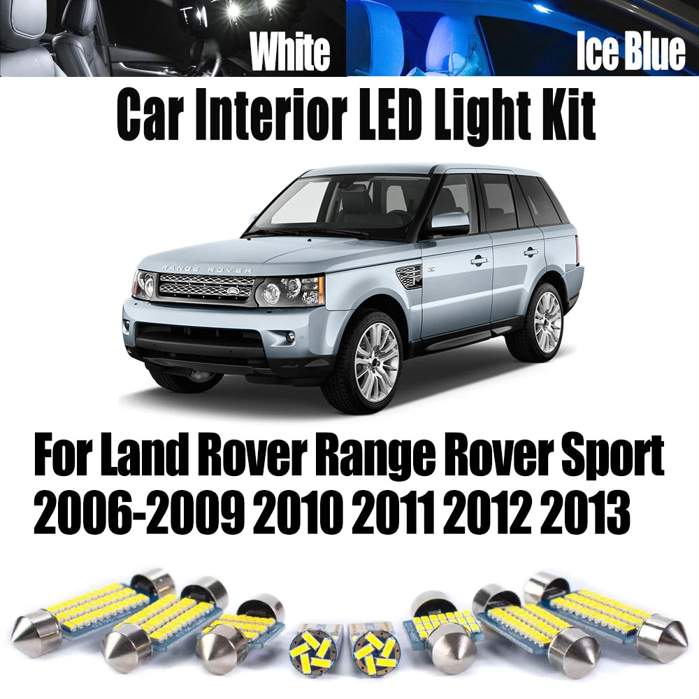 16-Piece LED Interior Light Kit for Land Rover Range Rover Sport 2006- 2011 - Canbus Dome Map Door Trunk Bulbs | AUTO...