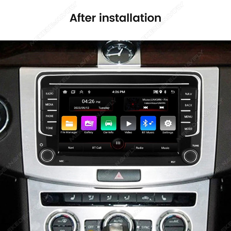 MEKEDE&NAVIFLY 2Din Intelligent audio Carplay Car radio system For Volkswagen Skoda Octavi